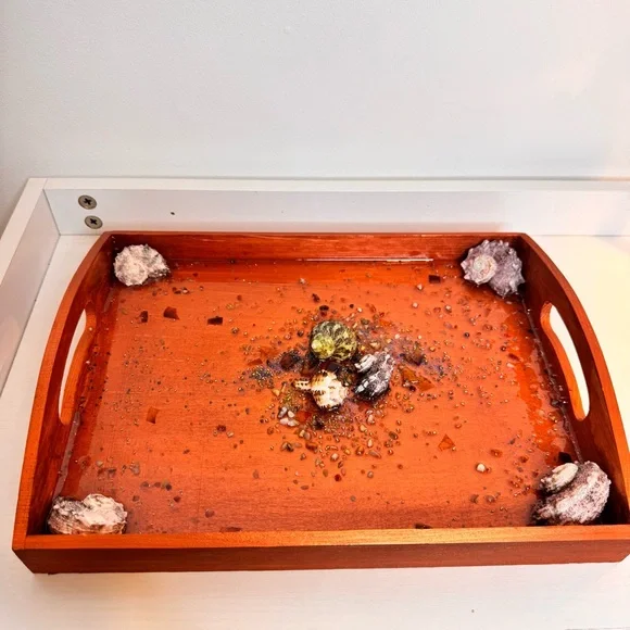 Resin Seashell Decorative Tray - Picture 2 of 3